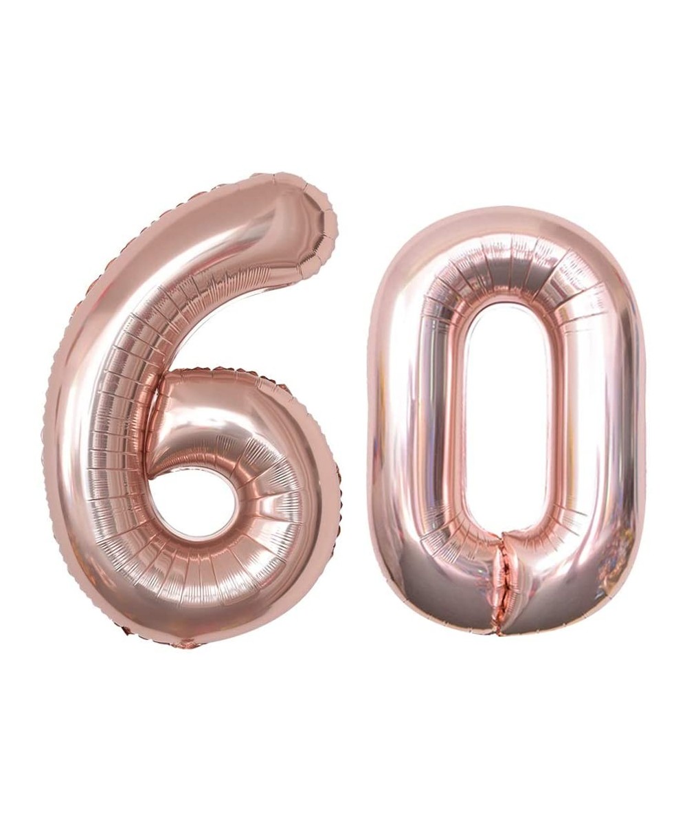 40 Inch Rose Gold Number Balloon Birthday Party Supplies Anniversary Events Graduation Decorations (rose gold 60) - Rose Gold...