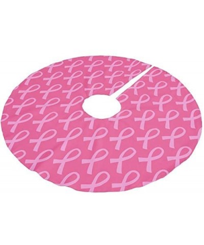 Breast Cancer Pink Ribbon Pattern Brushed Polyester Christmas Tree Skirt Christmas Decorations Indoor Outdoor-36 Inches - CF1...