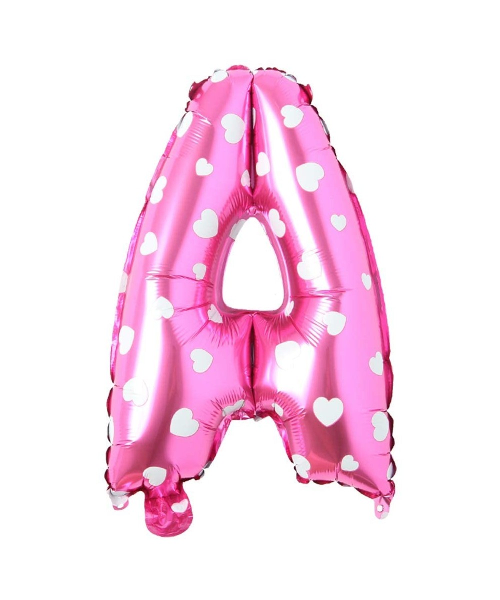 16" inch Single Pink with Heart Alphabet Letter Number Balloons Aluminum Hanging Foil Film Balloon Wedding Birthday Party Dec...
