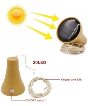 Upgraded Version Solar Wine Bottle Lights-20 LEDs Waterproof Copper Lights-for Wedding-Outdoor Decor(Warm White) (6) - CX18WI...