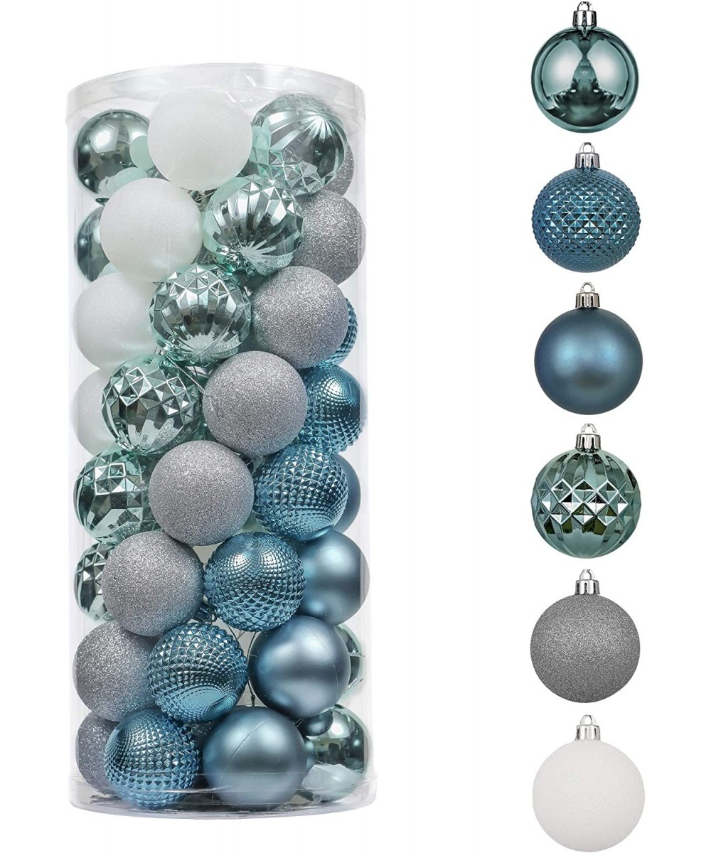 50ct 60mm Winter Land Light Sliver Blue Shatterproof Christmas Ball Ornaments Decoration for Christmas Tree - CJ18DCU934K $20...