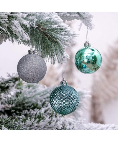 50ct 60mm Winter Land Light Sliver Blue Shatterproof Christmas Ball Ornaments Decoration for Christmas Tree - CJ18DCU934K $20...