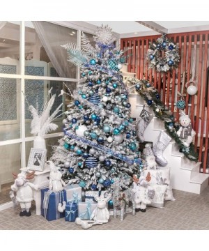 50ct 60mm Winter Land Light Sliver Blue Shatterproof Christmas Ball Ornaments Decoration for Christmas Tree - CJ18DCU934K $20...
