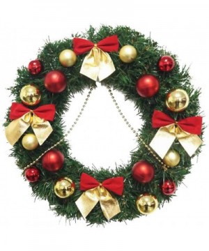 Artificial Christmas Wreath- Flocked Decorations-Wintry Pine Garland with Berry-Crestwood Spruce- Bowknot- Bells- Deer- Red B...