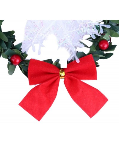 Artificial Christmas Wreath- Flocked Decorations-Wintry Pine Garland with Berry-Crestwood Spruce- Bowknot- Bells- Deer- Red B...