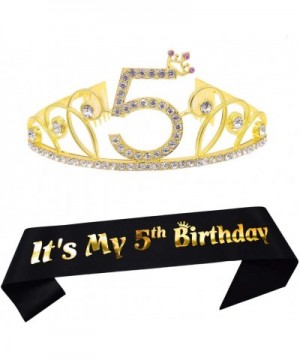 5th Birthday Tiara and Sash Happy 5th Birthday Party Supplies 5th Birthday Glitter Satin Sash and Crystal Tiara Princess Birt...