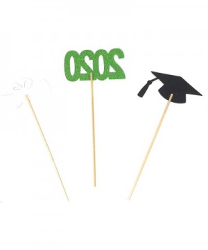 Green 3 piece set of School Colors Centerpiece Sticks including Diploma- Grad Cap- 2020 for DIY Graduation Decor (Green- 2020...