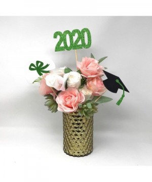 Green 3 piece set of School Colors Centerpiece Sticks including Diploma- Grad Cap- 2020 for DIY Graduation Decor (Green- 2020...