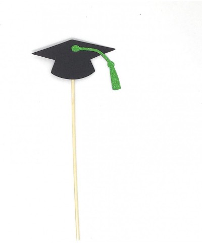 Green 3 piece set of School Colors Centerpiece Sticks including Diploma- Grad Cap- 2020 for DIY Graduation Decor (Green- 2020...