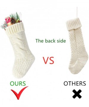 Pack 4-14" Unique Ivory White Knit Christmas Stockings - Ivory - CQ18589SMCD $20.88 Stockings & Holders