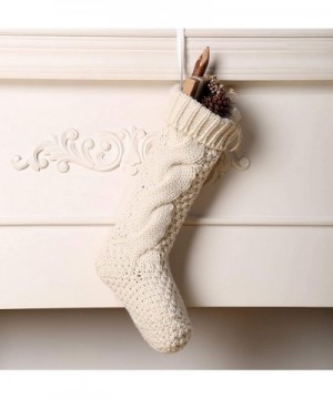 Pack 4-14" Unique Ivory White Knit Christmas Stockings - Ivory - CQ18589SMCD $20.88 Stockings & Holders