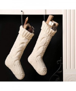 Pack 4-14" Unique Ivory White Knit Christmas Stockings - Ivory - CQ18589SMCD $20.88 Stockings & Holders