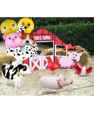 Farm Animal Party Decorations Walking Animal Balloons Cake Toppers Cow Print Balloons for Boy or Girl Barnyard Farm Animals B...