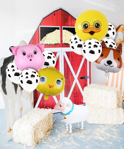 Farm Animal Party Decorations Walking Animal Balloons Cake Toppers Cow Print Balloons for Boy or Girl Barnyard Farm Animals B...