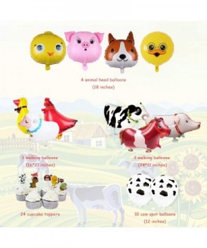 Farm Animal Party Decorations Walking Animal Balloons Cake Toppers Cow Print Balloons for Boy or Girl Barnyard Farm Animals B...