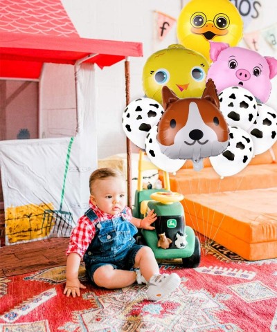 Farm Animal Party Decorations Walking Animal Balloons Cake Toppers Cow Print Balloons for Boy or Girl Barnyard Farm Animals B...