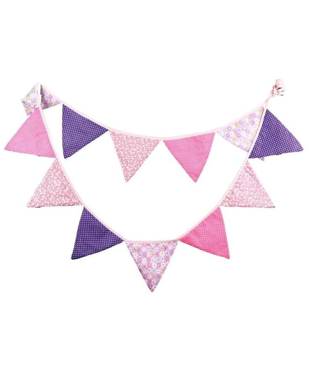 3.3M/10.8Feet Triangle Flag Vintage Wedding Bunting Floral Cotton Banner Kit Pennant Garland for Birthday Party- Outdoor Hang...