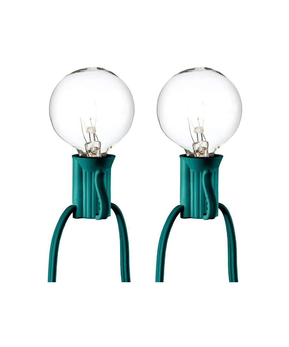 Clear Globe String Lights (25 Bulbs) - Green - CR115SLFELX $27.50 Outdoor String Lights