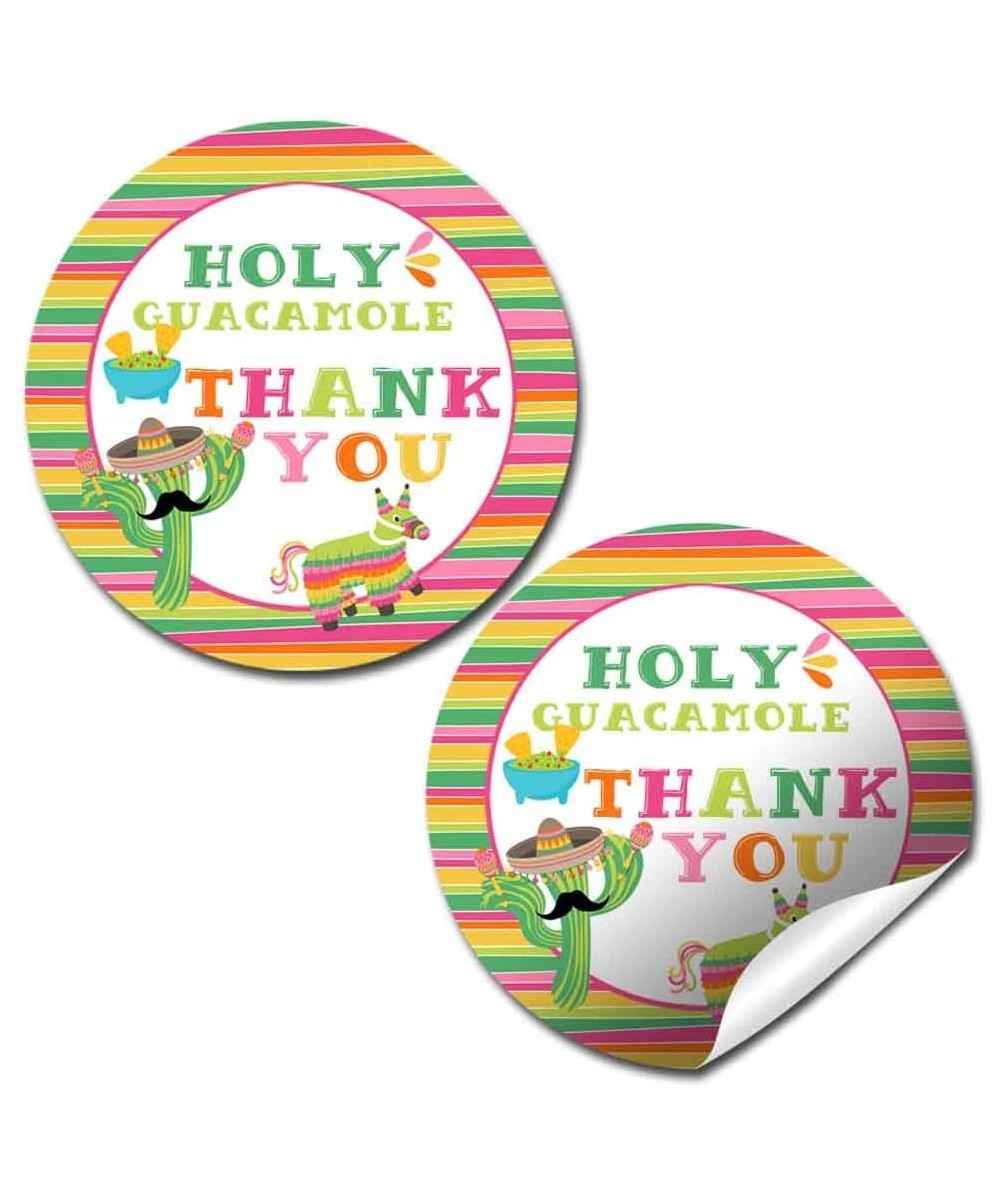 Holy Guacamole Fiesta Celebration Thank You Sticker Labels for Girls- 40 2" Party Circle Stickers by AmandaCreation- Great fo...