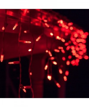 70 M5 Red LED Icicle Lights- 7' on White Wire- Mini Icicle Lights LED Colored Icicle Lights Valentine's Day Red Icicle Lights...