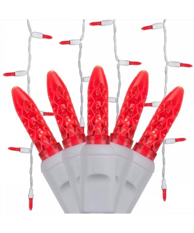 70 M5 Red LED Icicle Lights- 7' on White Wire- Mini Icicle Lights LED Colored Icicle Lights Valentine's Day Red Icicle Lights...