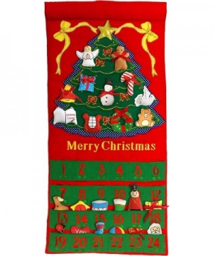 Merry Christmas Tree Advent Calendar- Holiday Décor- Seasonal Fabric Wall Hanging- Cloth Countdown - CY11HDDU6OT $39.56 Adven...