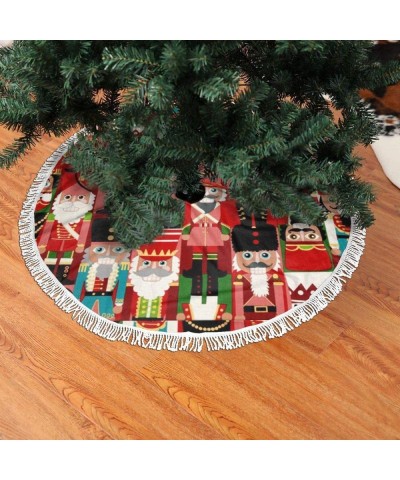 Christmas Time Nutcracker 48" Christmas Tree Skirt for Decor- New Year Festive Holiday Party Decoration - Black - CN18ADZOXO8...