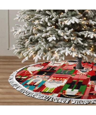 Christmas Time Nutcracker 48" Christmas Tree Skirt for Decor- New Year Festive Holiday Party Decoration - Black - CN18ADZOXO8...