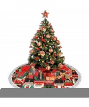 Christmas Time Nutcracker 48" Christmas Tree Skirt for Decor- New Year Festive Holiday Party Decoration - Black - CN18ADZOXO8...