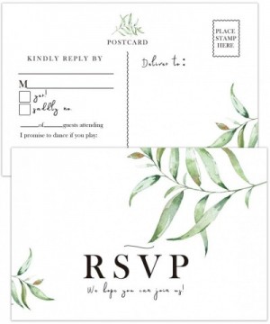 50 RSVP Postcards- Rsvp Cards for Wedding- Bridal Shower- Baby Shower- Greenery RSVP Response Cards- 4 x 6 Inches. - CC19293W...