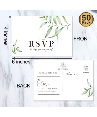 50 RSVP Postcards- Rsvp Cards for Wedding- Bridal Shower- Baby Shower- Greenery RSVP Response Cards- 4 x 6 Inches. - CC19293W...