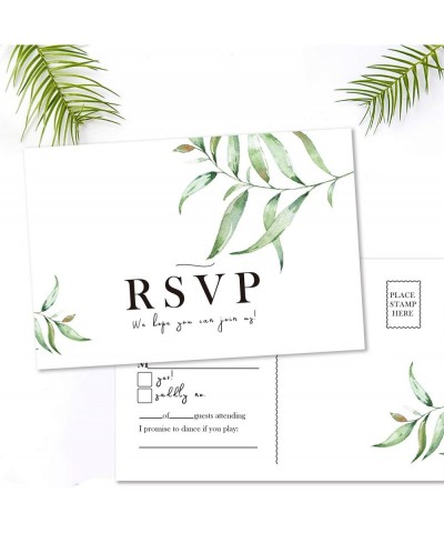 50 RSVP Postcards- Rsvp Cards for Wedding- Bridal Shower- Baby Shower- Greenery RSVP Response Cards- 4 x 6 Inches. - CC19293W...