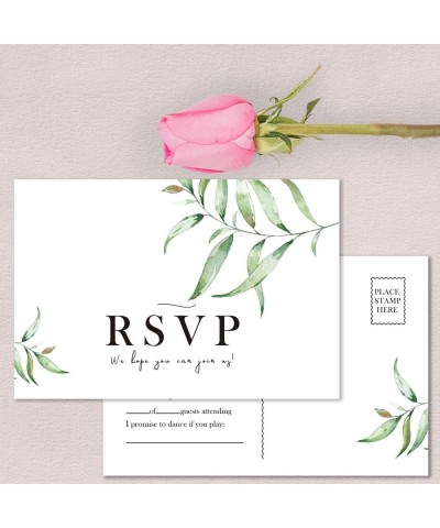 50 RSVP Postcards- Rsvp Cards for Wedding- Bridal Shower- Baby Shower- Greenery RSVP Response Cards- 4 x 6 Inches. - CC19293W...