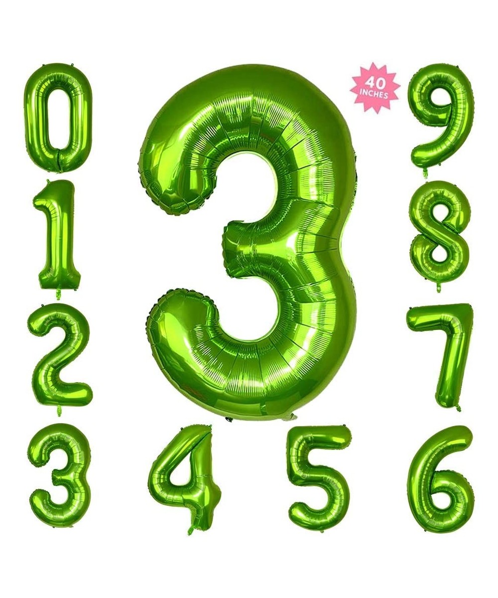 40 Inch Green Jumbo Digital Number Balloons 3 Huge Giant Balloons Foil Mylar Number Balloons for Birthday Party-Wedding- Brid...