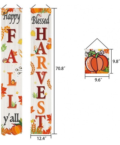 Fall Harvest Hanging Banner Thanksgiving Party Decorations Porch Sign Autumn Vintage Harvest Welcome Hanging Banner for Home ...