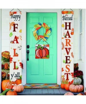 Fall Harvest Hanging Banner Thanksgiving Party Decorations Porch Sign Autumn Vintage Harvest Welcome Hanging Banner for Home ...