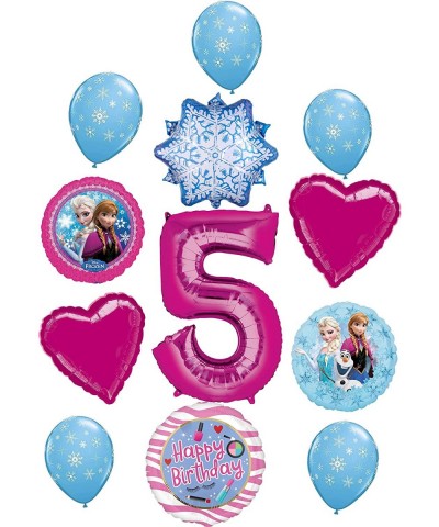 Frozen Party Supplies 5th Birthday Balloon Bouquet Decorations Elsa- Anna and Olaf Let It Snow - CG19H3S89WE $20.07 Balloons