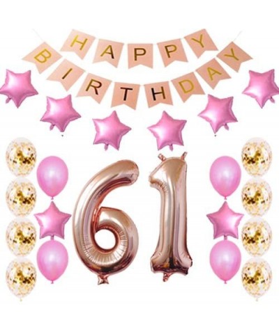 61st Birthday Decorations Party Supplies Happy 61st Birthday Confetti Balloons Banner and 61 Number Sets for 61 Years Old Par...