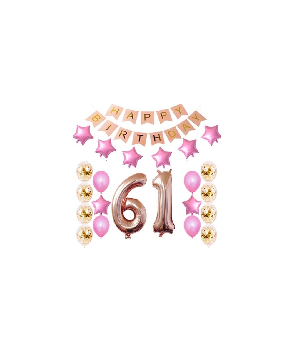 61st Birthday Decorations Party Supplies Happy 61st Birthday Confetti Balloons Banner and 61 Number Sets for 61 Years Old Par...