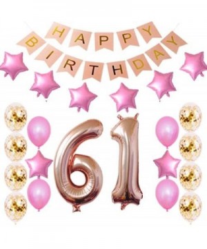 61st Birthday Decorations Party Supplies Happy 61st Birthday Confetti Balloons Banner and 61 Number Sets for 61 Years Old Par...
