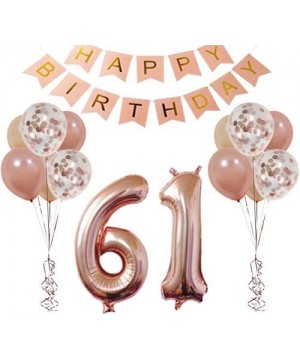 61st Birthday Decorations Party Supplies Happy 61st Birthday Confetti Balloons Banner and 61 Number Sets for 61 Years Old Par...