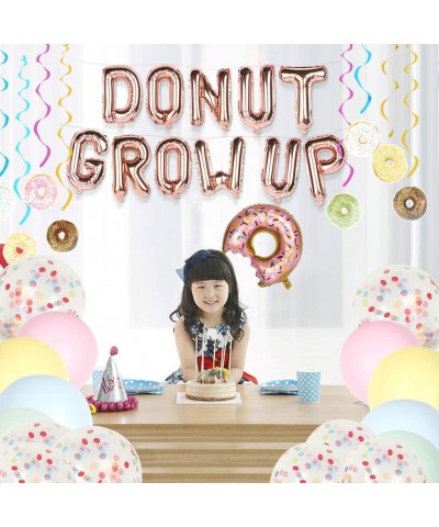 Donut Grow Up Balloons Donut Party Supplies- 62 Pcs Donut Grow Up Balloons Banner Party Decoration Set Party Supply- Colorful...