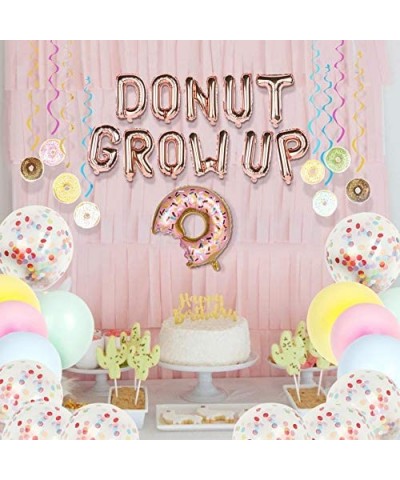 Donut Grow Up Balloons Donut Party Supplies- 62 Pcs Donut Grow Up Balloons Banner Party Decoration Set Party Supply- Colorful...