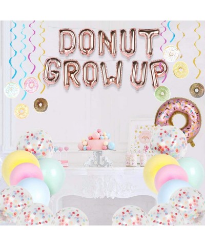 Donut Grow Up Balloons Donut Party Supplies- 62 Pcs Donut Grow Up Balloons Banner Party Decoration Set Party Supply- Colorful...