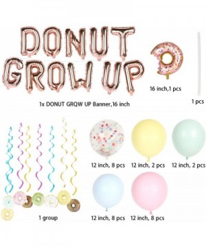 Donut Grow Up Balloons Donut Party Supplies- 62 Pcs Donut Grow Up Balloons Banner Party Decoration Set Party Supply- Colorful...