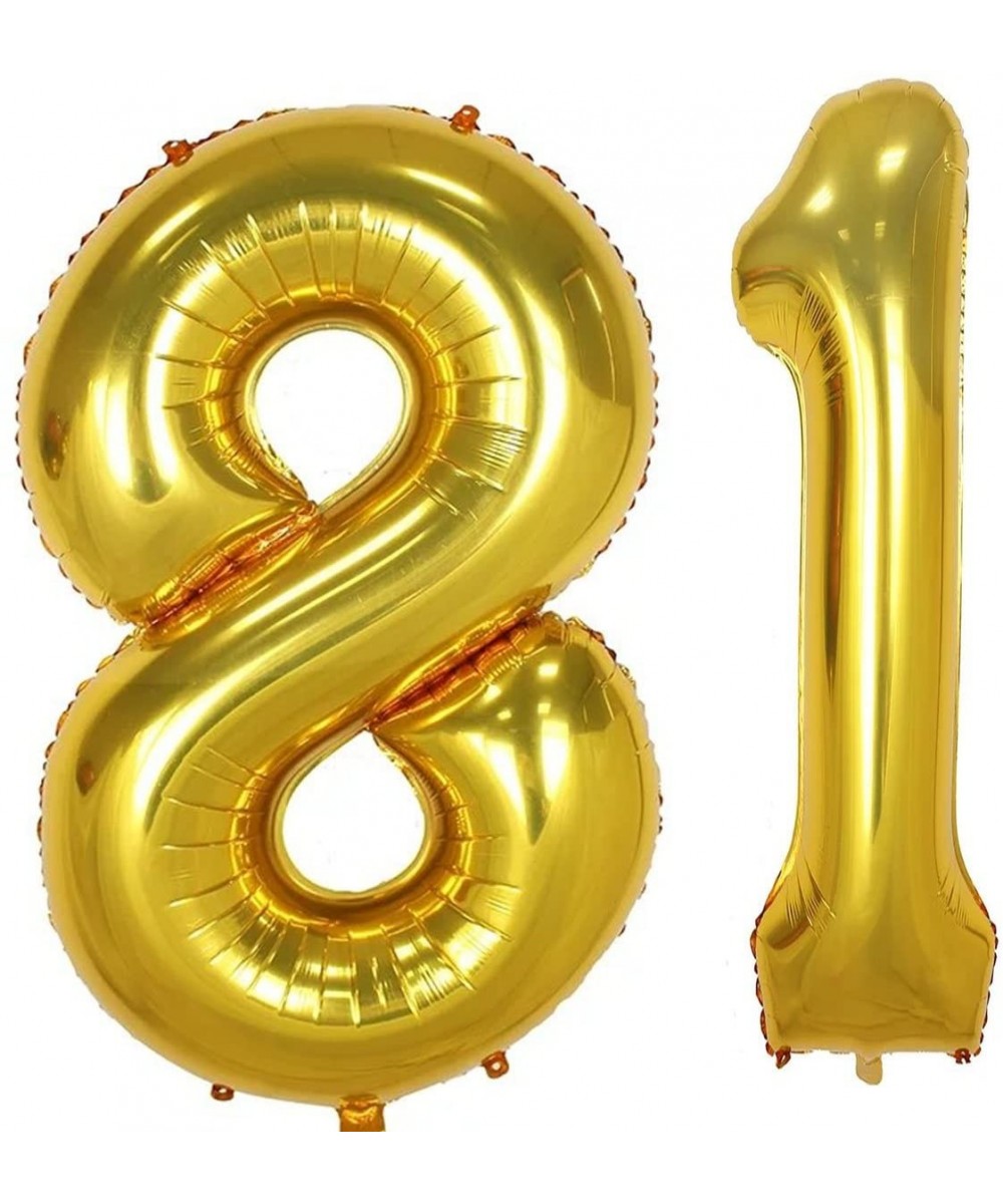 40inch Gold Foil 81 Helium Jumbo Digital Number Balloons- 81th Birthday Decoration for Girls or Boys- sweet 81 Birthday Party...