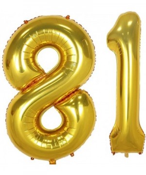 40inch Gold Foil 81 Helium Jumbo Digital Number Balloons- 81th Birthday Decoration for Girls or Boys- sweet 81 Birthday Party...