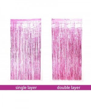 2 Packs Shimmer Metallic Fringe Tinsel Foil Curtains 3.3ft x 8.2ft for Wedding Bridal Shower Birthday Party Baby Shower Gradu...