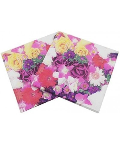 40 Count Paper Napkins- Designed Vintage Flowers Prints Cocktail Napkins- Serviettes Napkins for Weeding- Dinner and Party- P...