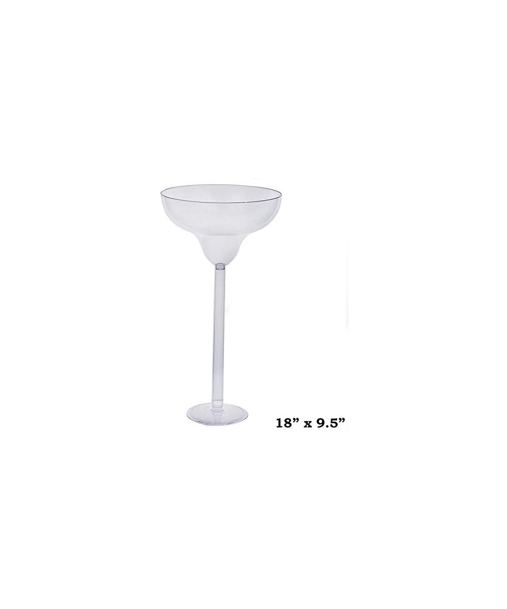 4 pcs 18" tall Clear Plastic Margarita Vases Cups for Wedding Party Flowers Centerpieces Home Decorations Bulk Supplies - CS1...